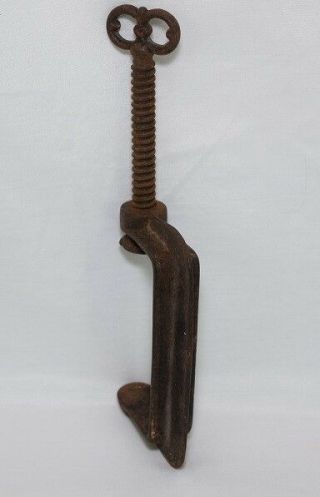 Antique Sewing C Clamp Ornate Cast Iron Tool 4 