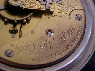 Antique Pocket Watch PS Bartlett Waltham Adjusted 17 Jewels Collectible 7