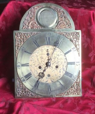 Fabulous Complete Brass Dial Grandfather Longcase Clock Movement Sam Harper