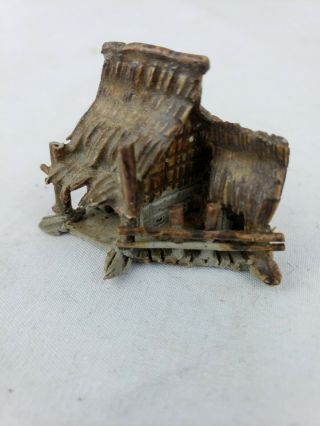 Miniature Japanese House (pottery?) 1 1/2 " Very Detailed