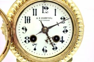 Antique Mantle Clock French 1880 ' s Pierced 8 day Gilt Rococo Bronze 6