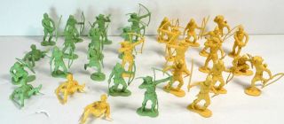 30 Vintage Marx 54mm Robin Hood Plastic Playset Figures