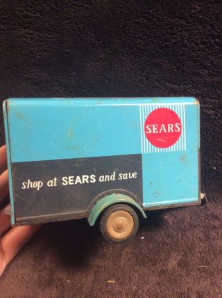Vintage Sears Tin Toy Trailer Made In Japan Rare