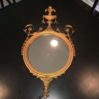 Louis Bierfeld Of Chicago " American Beauty " French Style Gilt Wood Mirror