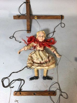 Antique Marionette Puppet Little Red Riding Hood - 1940s