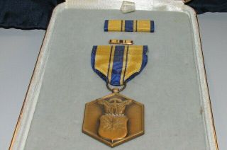 Vintage Us Air Force Commendation For Military Merit Medal Engraved Cased Named