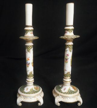 Vintage Depose French Ceramic Porcelain Bedroom Nightstand Boudoir Lamps 4