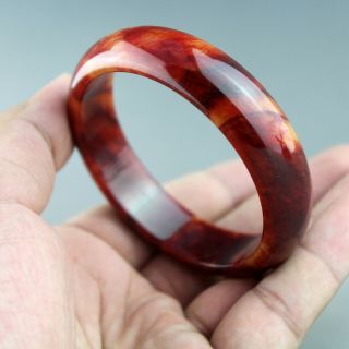 59 Mm China Old Red Blood Jade Chinese Hand - Carved Jade Bangle Bracelet 0600