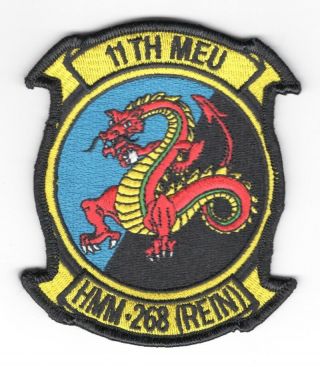 Usmc Marine Patch: Medium Helicopter Squadron 268,  11th Meu - Hmm - 268 (color)