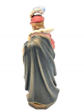 W2 English Noble Woman Folk Art hand carved Wooden Statue Vintage german 4