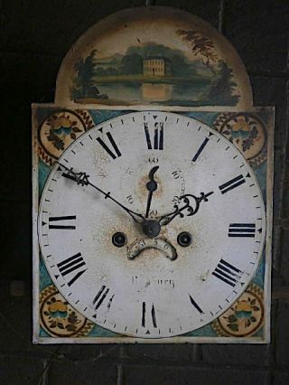 C1820 8 Day Longcase Grandfather Clock Dial,  Movement 12x17