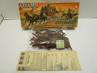 1958 Adams Action Models Wells Fargo Mail & Stage Coach 1/48 Kit Complete