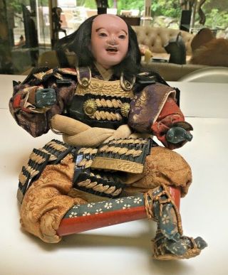 Antique Japanese Musha Ningyo Warrior Doll Samurai Doll:edo Early Meiji