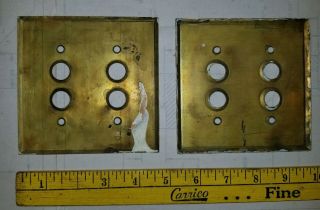2 Reclaimed Vintage Brass Single Gang Push Button Wall Light Switch Plate Cover