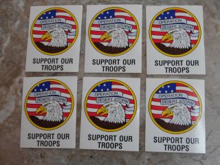 10 Vintage 1990 Operation Desert Storm Support Our Troops Stickers