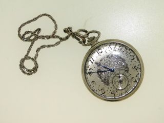 Elgin 14kt White Gold Filled Antique 2 1/4 - Inch Pocket Watch