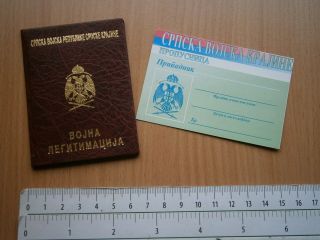Rare Serbia Army Krajina Rsk 1992 Id Card Military Identification Pass War Medal