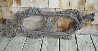 Vintage Cast Iron Building/architectural Salvage Gate Part With Bird In Center