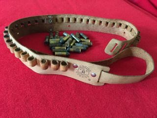 (23) Vintage Mattel Toy Bullets For Cap Guns With Leather Ammo Belt
