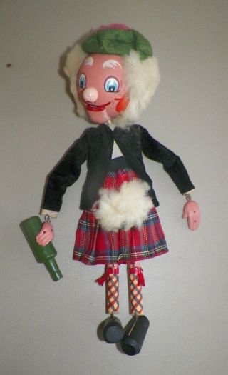Vintage Pelham Scottish Mac Boozle String Marionette Puppet Wood/ Composite
