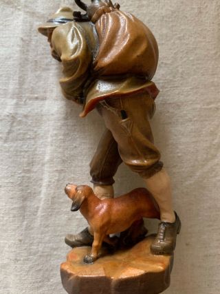 Oberammergau W.  u.  M.  Heinzeller carved wood Man/hunter Vintage German Black Forest 3