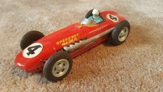 Vintage Tomiyama Japan Tin Litho Friction Speedway Racer " Indianapolis Style "