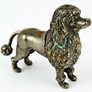 Antique Poodle Dog Figural Metal Wind - Up Tail Tape Measure As/is
