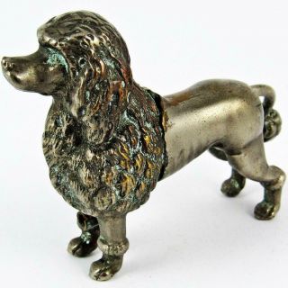 ANTIQUE POODLE DOG FIGURAL METAL WIND - UP TAIL TAPE MEASURE AS/IS 3