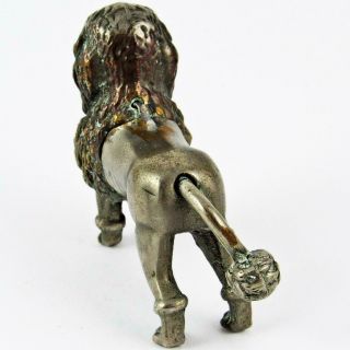 ANTIQUE POODLE DOG FIGURAL METAL WIND - UP TAIL TAPE MEASURE AS/IS 4