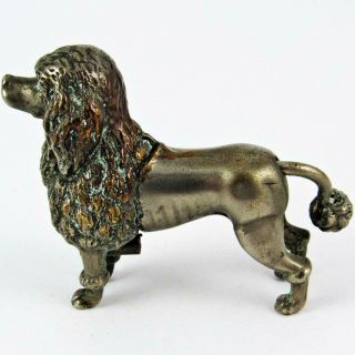 ANTIQUE POODLE DOG FIGURAL METAL WIND - UP TAIL TAPE MEASURE AS/IS 6