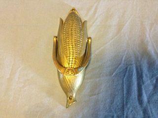 Antique Vintage Brass Pioneer Seed Corn Cob Door Knocker By National Usa
