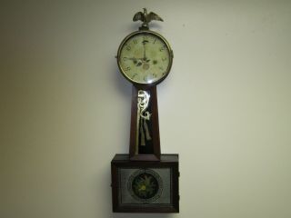 Rare 19th C.  Aaron Willard 8 Day Banjo Clock With Seth Thomas Movement Ond
