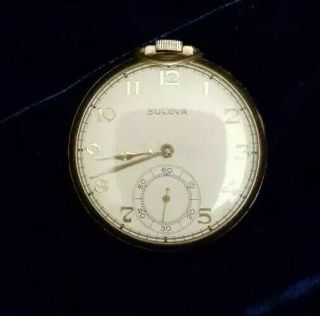 Vintage 12 Size Bulova Pocketwatch Grade 17ah 10k Rolled Gold 1968
