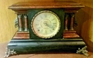 Antique E.  Ingraham " Belmont " Mantel Clock - Made By The E.  Ingraham Co.  Bristo
