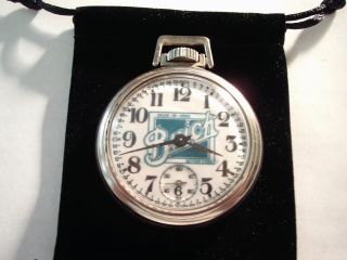 Vintage 16S Pocket Watch Buick Auto Theme Case & Fancy Dial Runs Well. 3