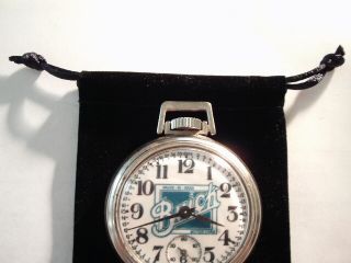 Vintage 16S Pocket Watch Buick Auto Theme Case & Fancy Dial Runs Well. 4
