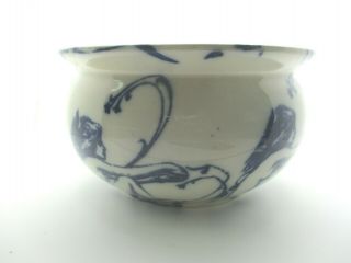 ANTIQUE FLOW BLUE CHAMBER POT W/NUDE NAKED GIRLS DECORATION ESTATE BUY NO RES 2