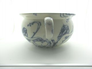 ANTIQUE FLOW BLUE CHAMBER POT W/NUDE NAKED GIRLS DECORATION ESTATE BUY NO RES 4