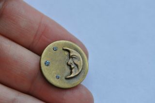very rare Antique brass buttons of France the moon and the stars 2
