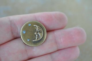 very rare Antique brass buttons of France the moon and the stars 4