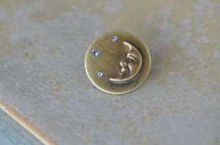 very rare Antique brass buttons of France the moon and the stars 5