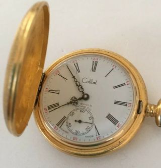 Colibri Swiss 17 Jewels Gold Wind - Up Pocketwatch Swiss Made Keeps Time