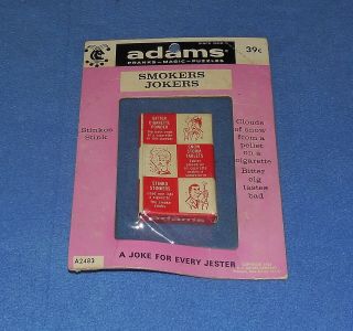 Vintage Adams Smokers Jokers Stink Cigarette Gag A2483 - 1958 - Rare Find