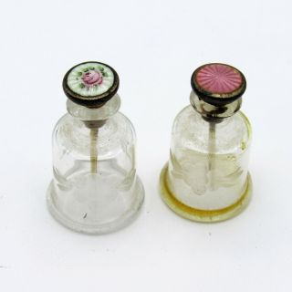 Antique Miniature Sterling and Enamel Perfumes,  Tiny and Rare,  NR 2