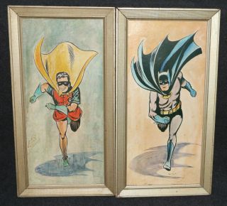 Batman 1966 Davco Batman Robin Pictures Framed Set