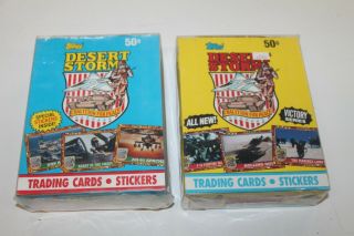 1991 Topps Desert Storm Trading Cards Victory Series Full Box (2)