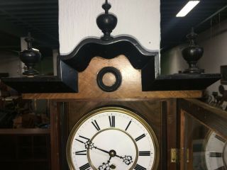 Antique Gustav Becker Vienna Regulator Clock Single Brass Weight 9