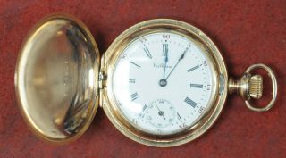 Vintage 1898 Waltham Pocket Watch Gold Plated,  0 Size,  15 Jewel,  Not Running
