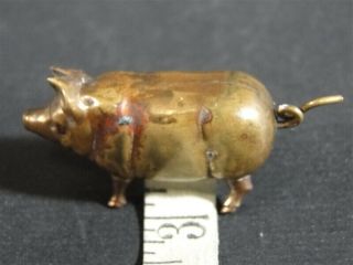 Antique Victorian Figural Brass Pig Tape Measure – Tail Winds Tape Into Body