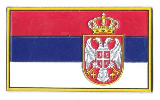Army Of The Republic Serbia - Serbian Flag Sleeve Patch - Rubber Type